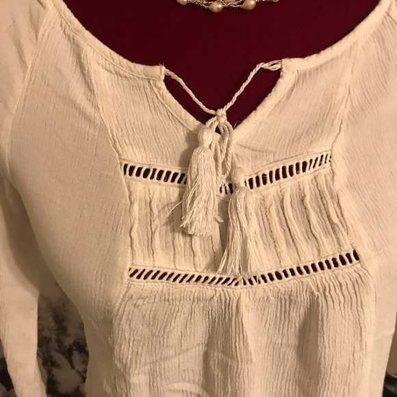 White Long Sleeve Blouse(PreOwned) - Picture 3 of 5
